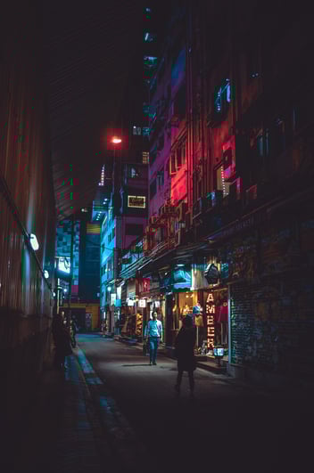 Street life at night